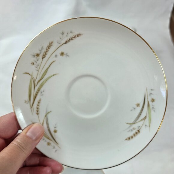 FOUR Fine China of Japan Golden Harvest Cup & Saucer Sets Gold Wheat Sprays - Picture 14 of 15
